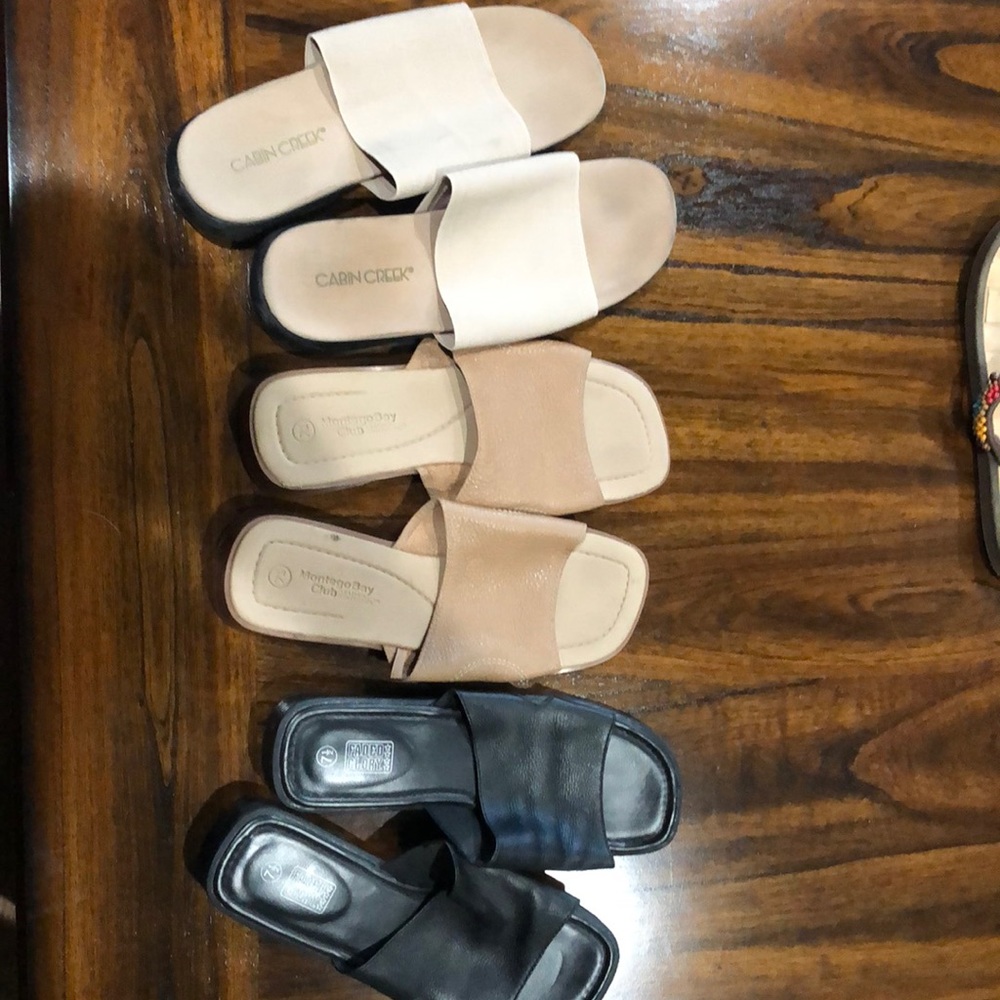 Lot of 3 flats/slide on shoes